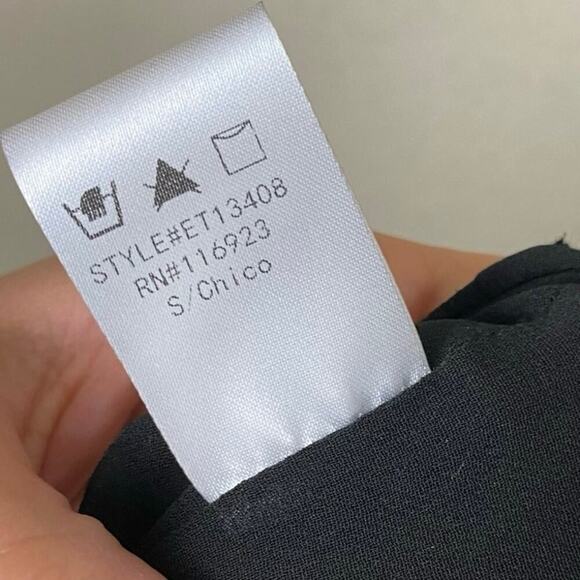 Easel Pleated Halter Top Small Black Sleeveless Tie Neck Detail - Picture 11 of 11